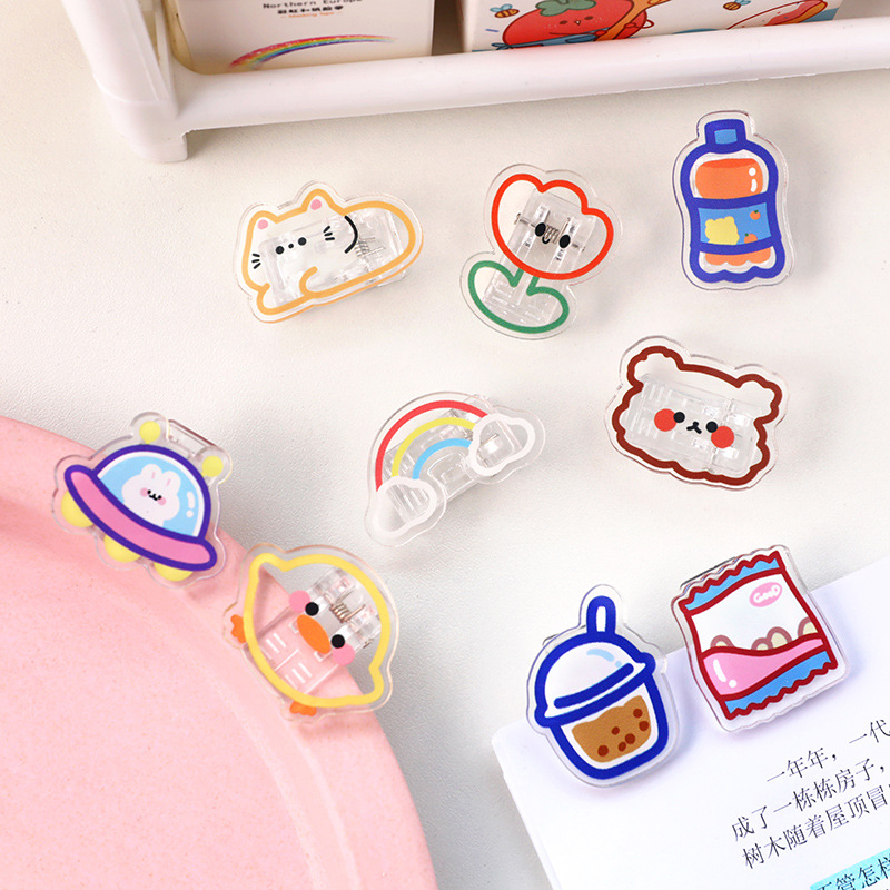 30 Pcs Acrylic Clips Paper Clips Clip for Book Stat..